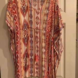 Easel Bohemian VNeck Tunic/swim cover